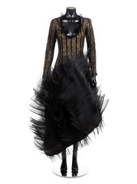 Louis Feraud Black Lace Evening Dress, 1990-2000s