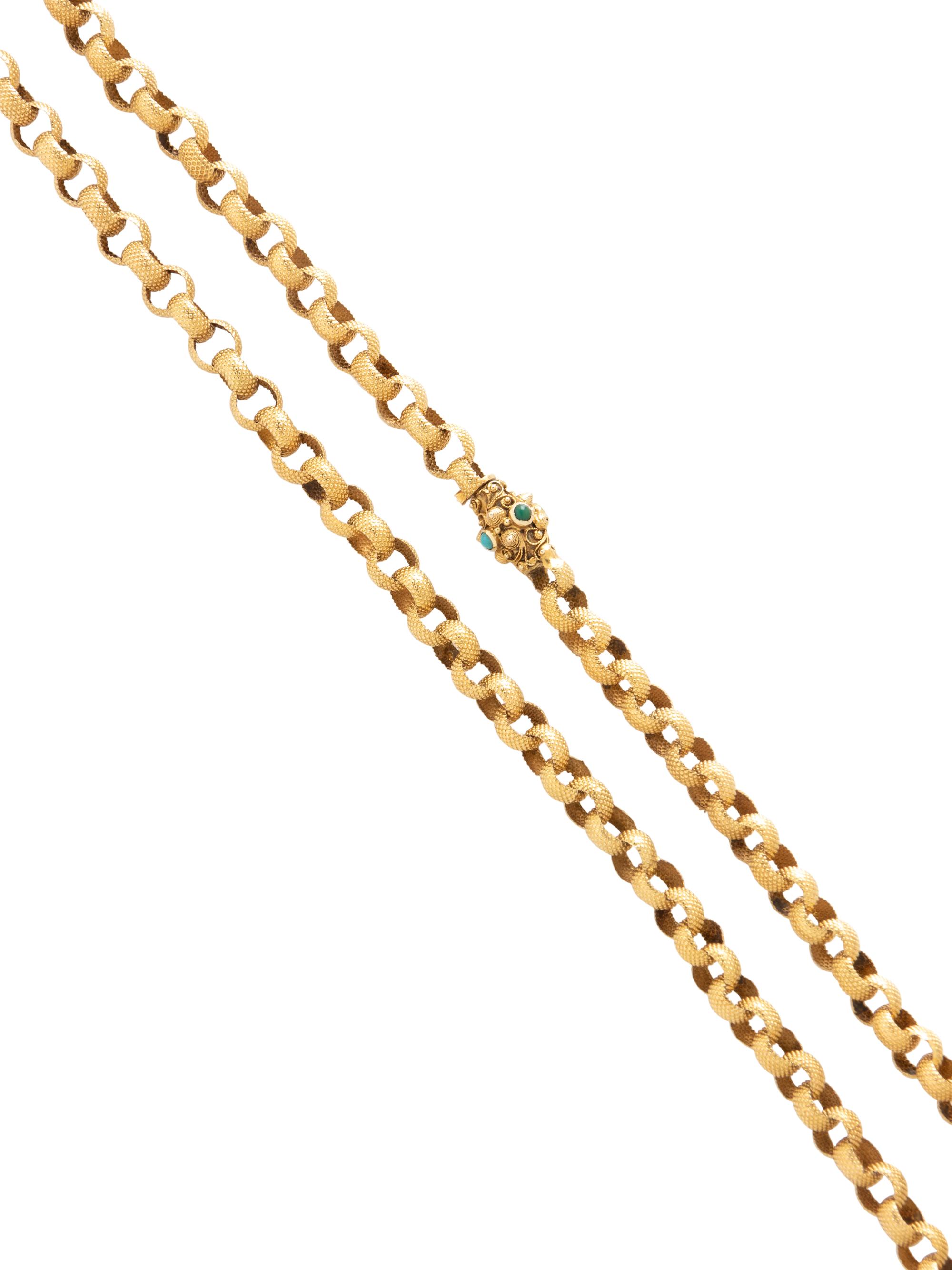VICTORIAN, YELLOW GOLD LONGCHAIN