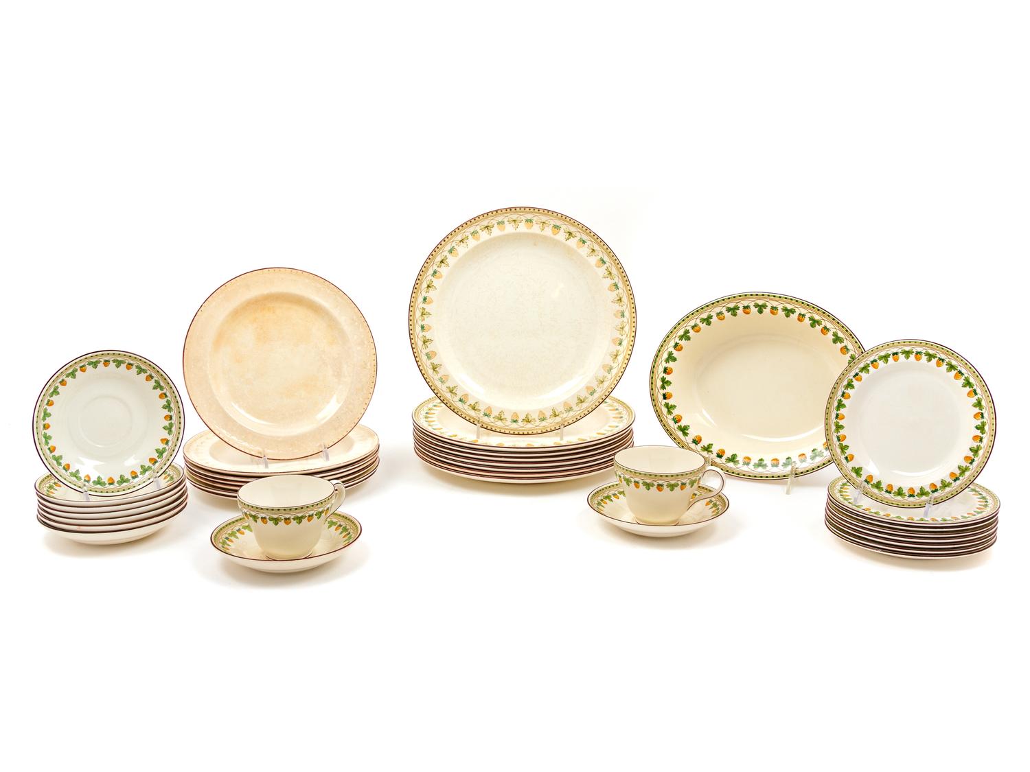 A Wedgwood Strawberry-Decorated Ceramic Partial Dinner Service