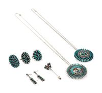 Zuni Silver Pendants, Rings, Earrings, AND Stick Pin