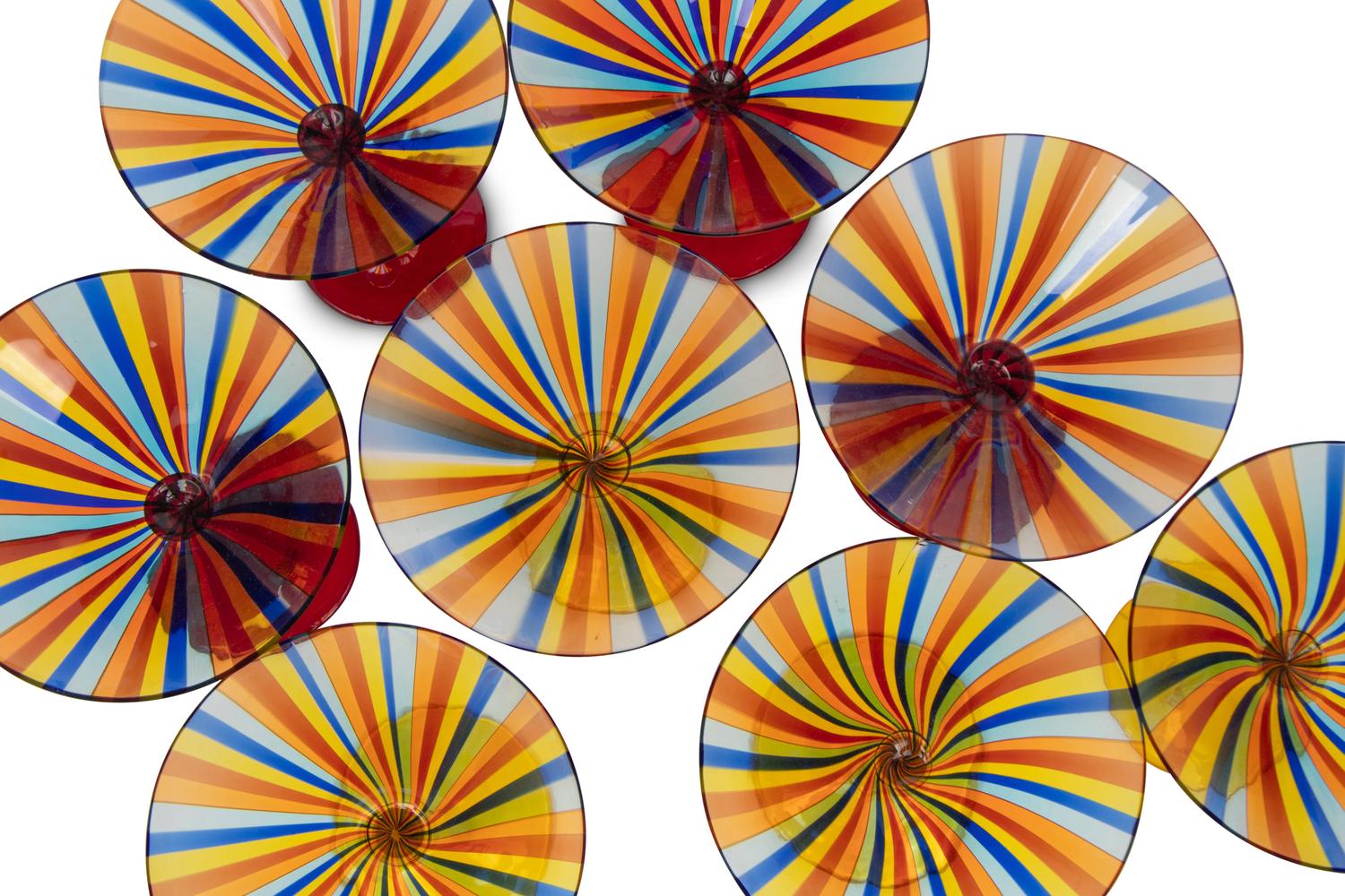 A Set of Eight Cenedese Martini Glasses