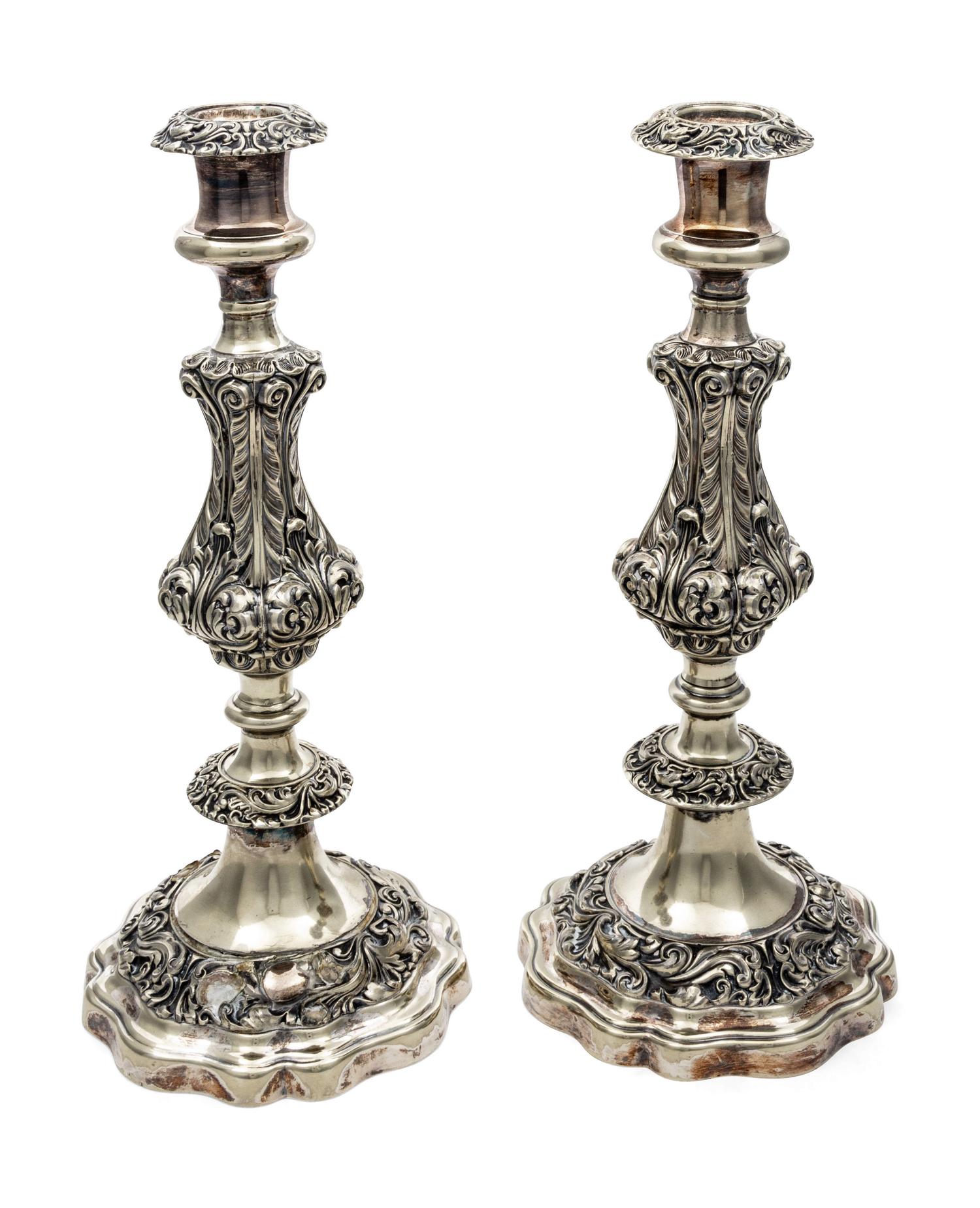 A Pair of Gorham Silver Candlesticks