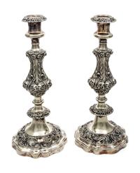 A Pair of Gorham Silver Candlesticks