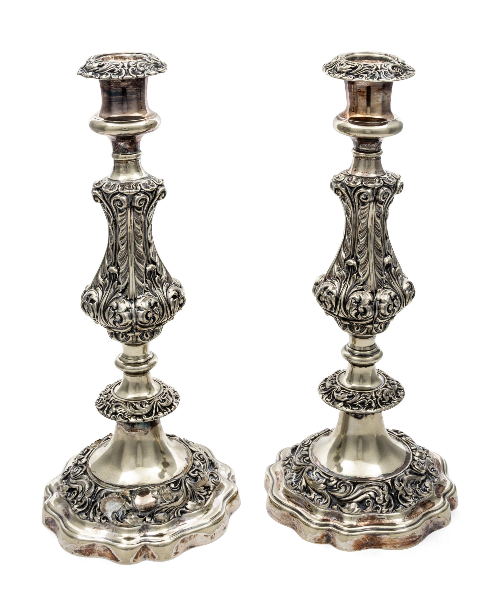 A Pair of Gorham Silver Candlesticks