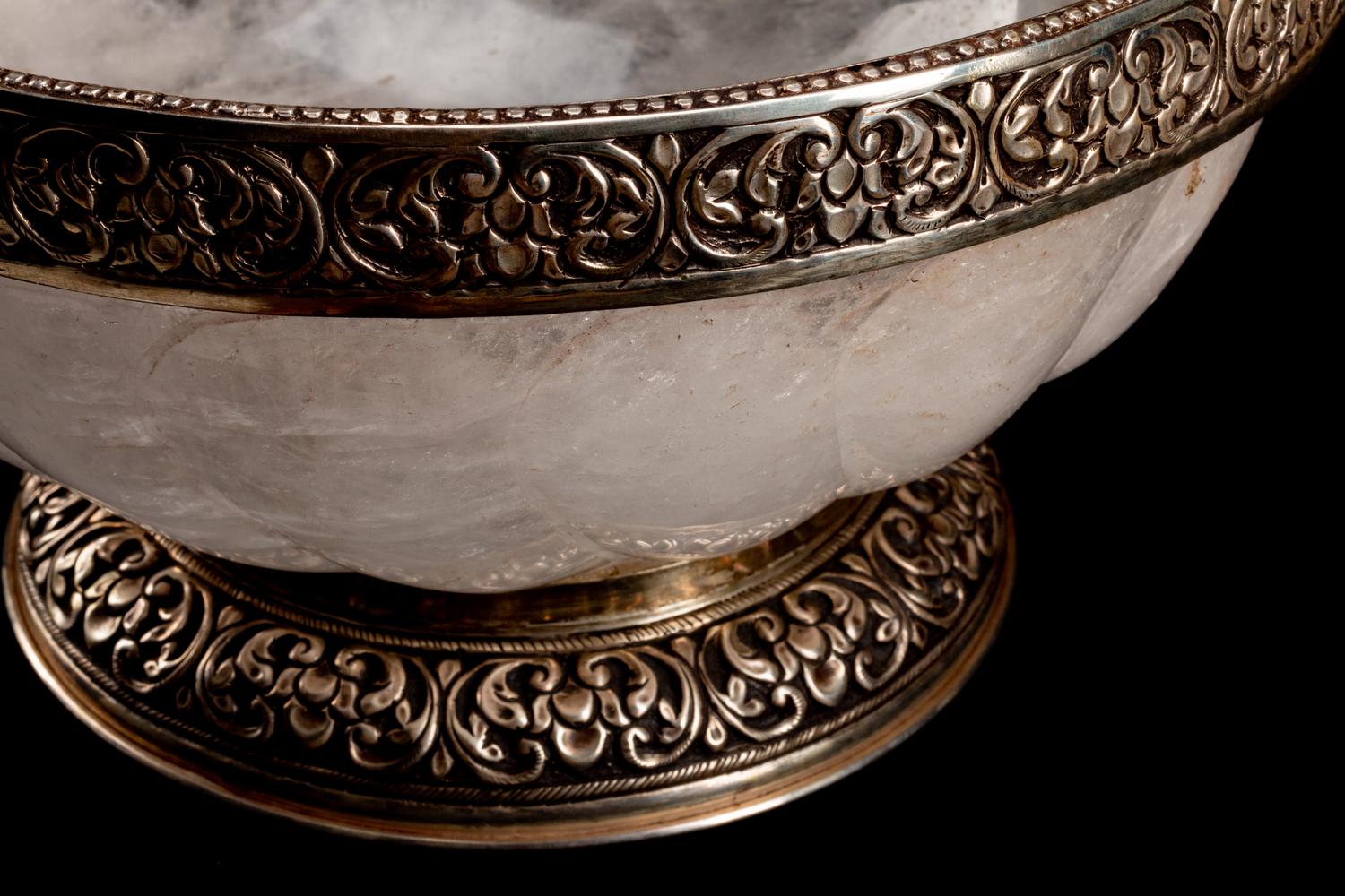 A Silver-Mounted Rock Crystal Bowl