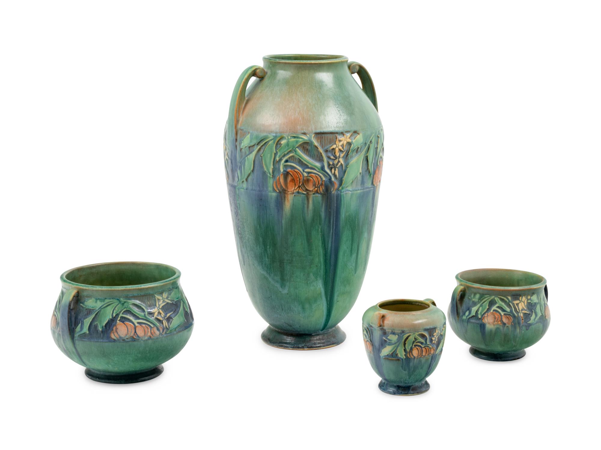 Four Roseville Pottery Vessels