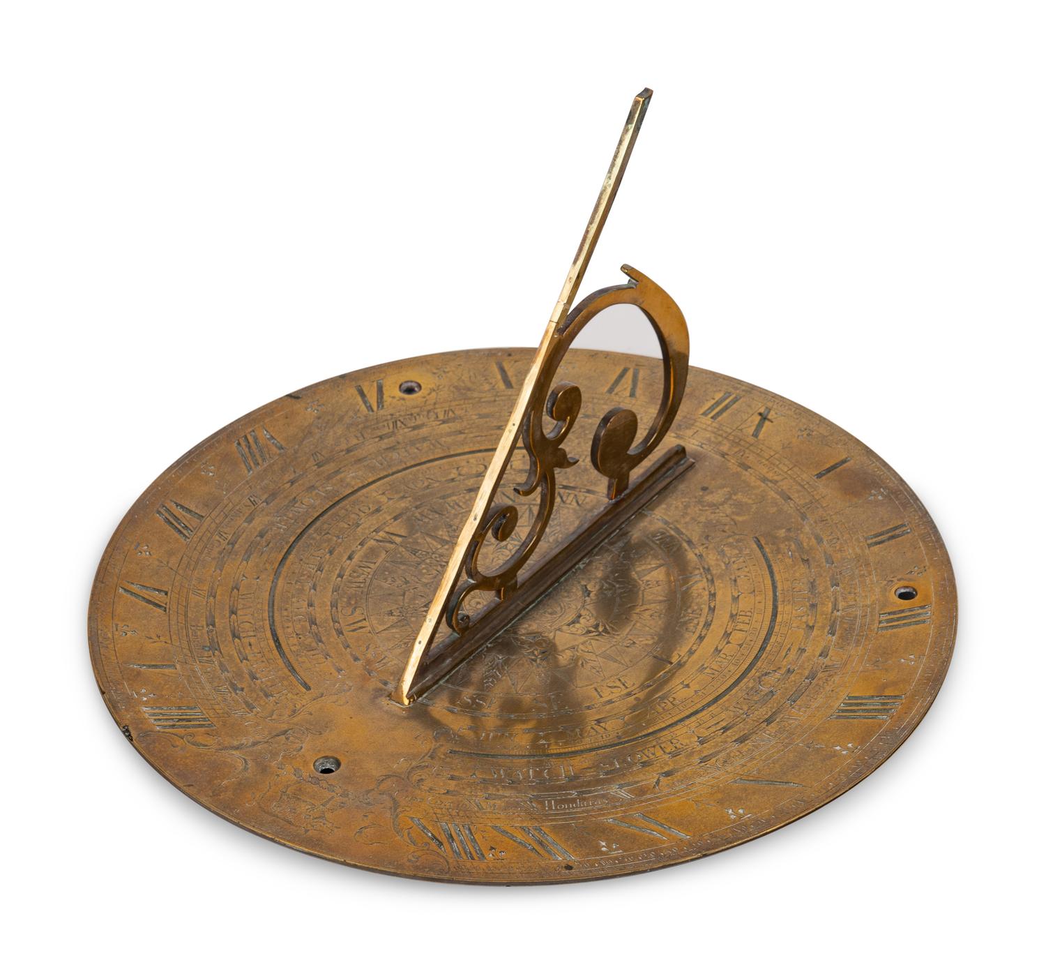 An Irish George III Engraved Brass Sundial