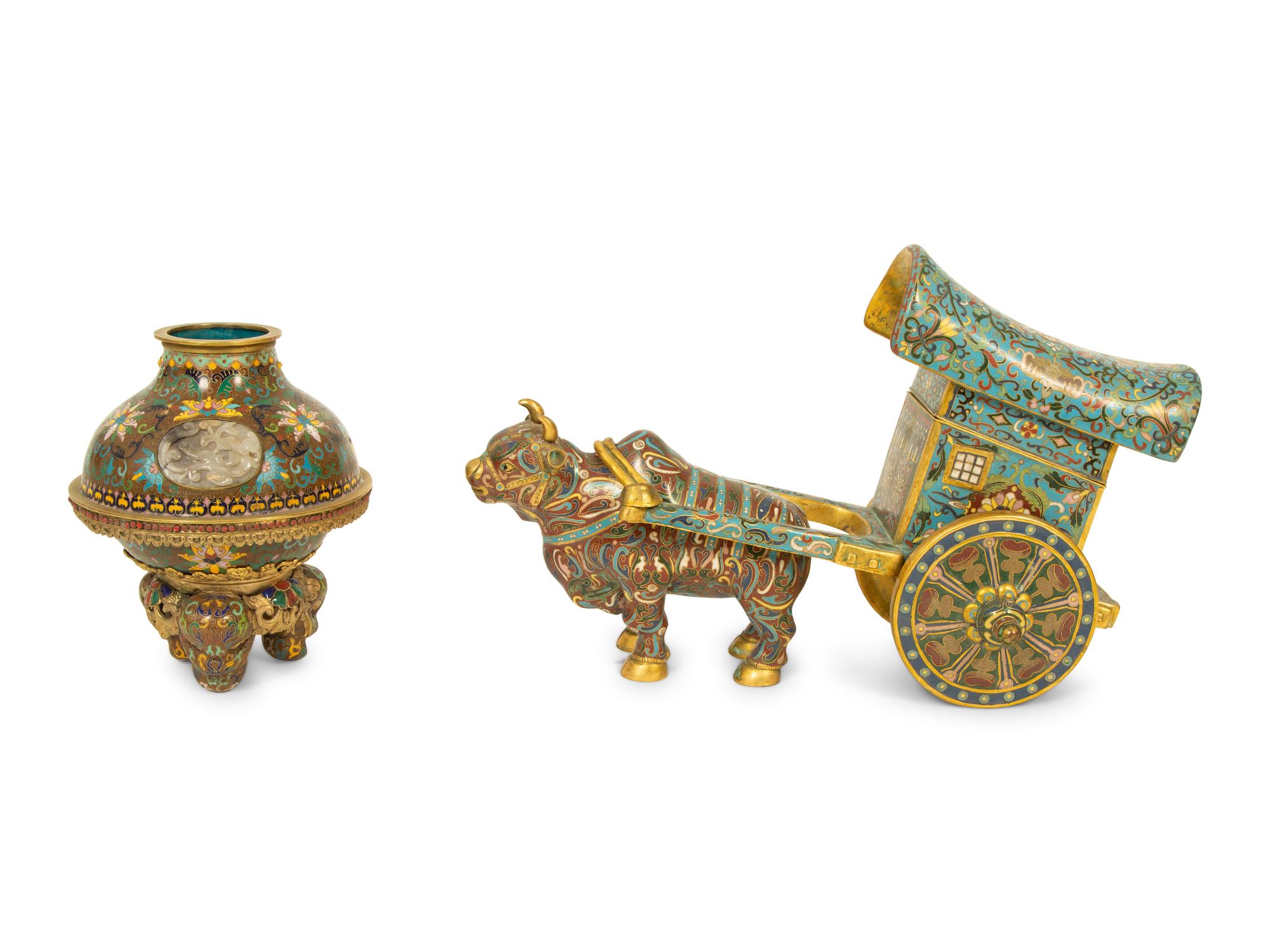 Three Chinese Cloisonné Articles — 19TH/20TH CENTURY