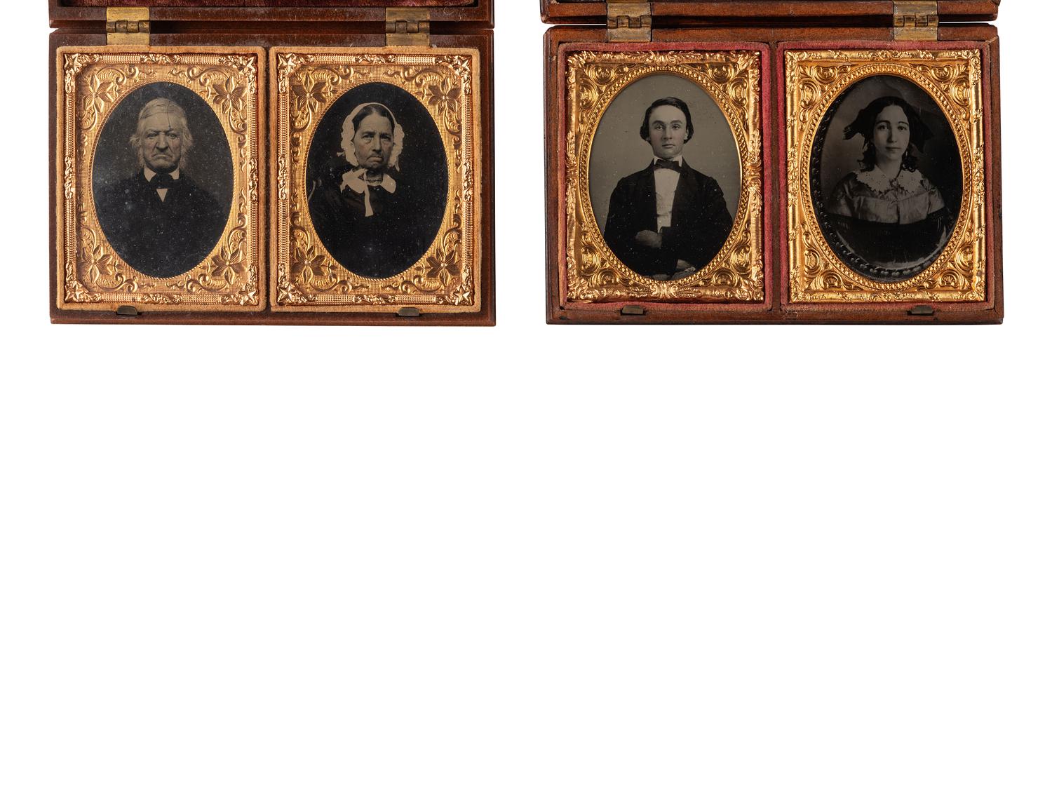 [EARLY PHOTOGRAPHY]. 6 double Union cases, incl. Two Lovers Going to the Well .