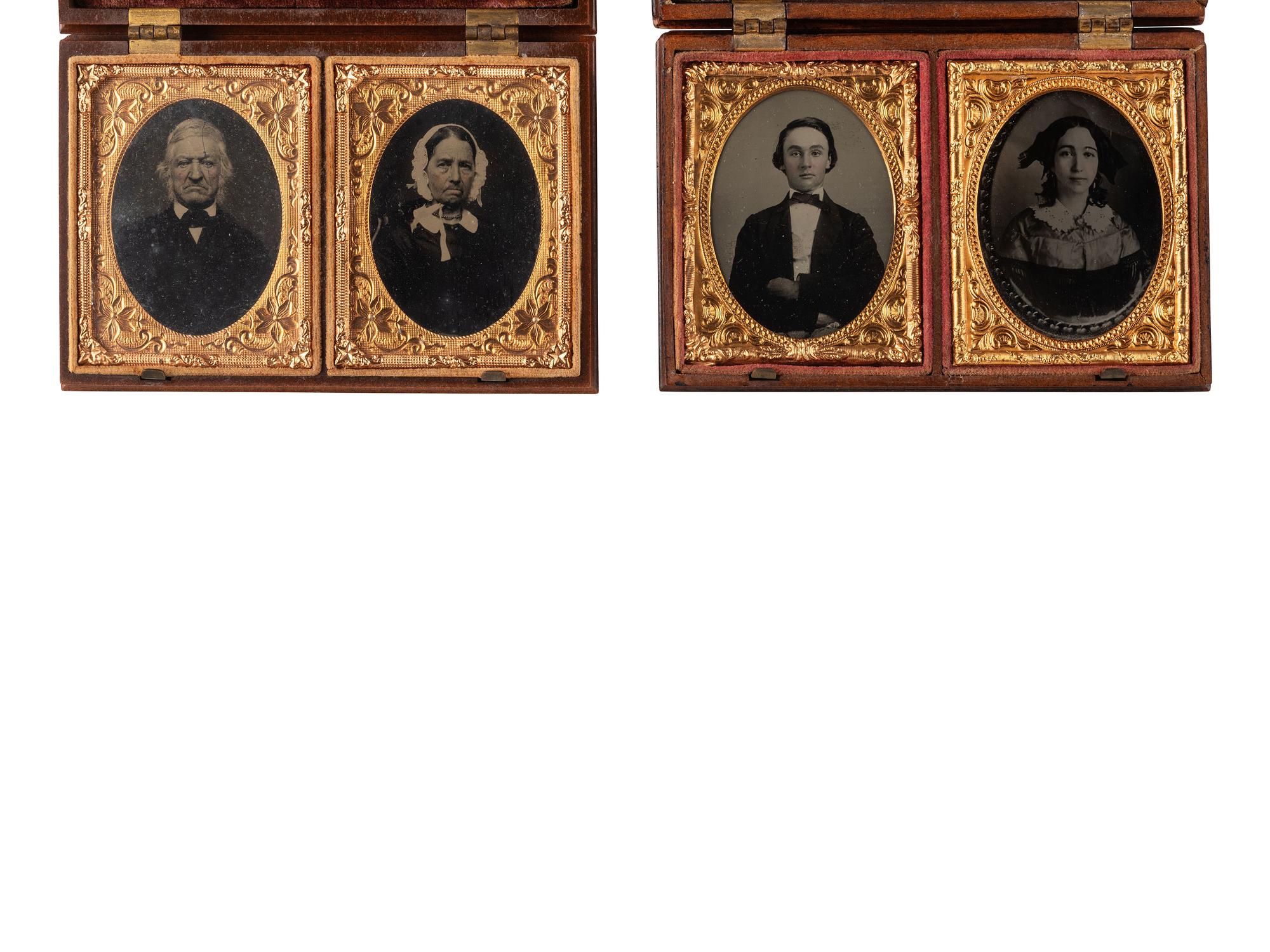 [EARLY PHOTOGRAPHY]. 6 double Union cases, incl. Two Lovers Going to the Well .