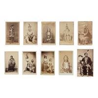 [Native-Americana] Group of 10 CDVs of Native American subjects, including examples by Hamilton and Bliss