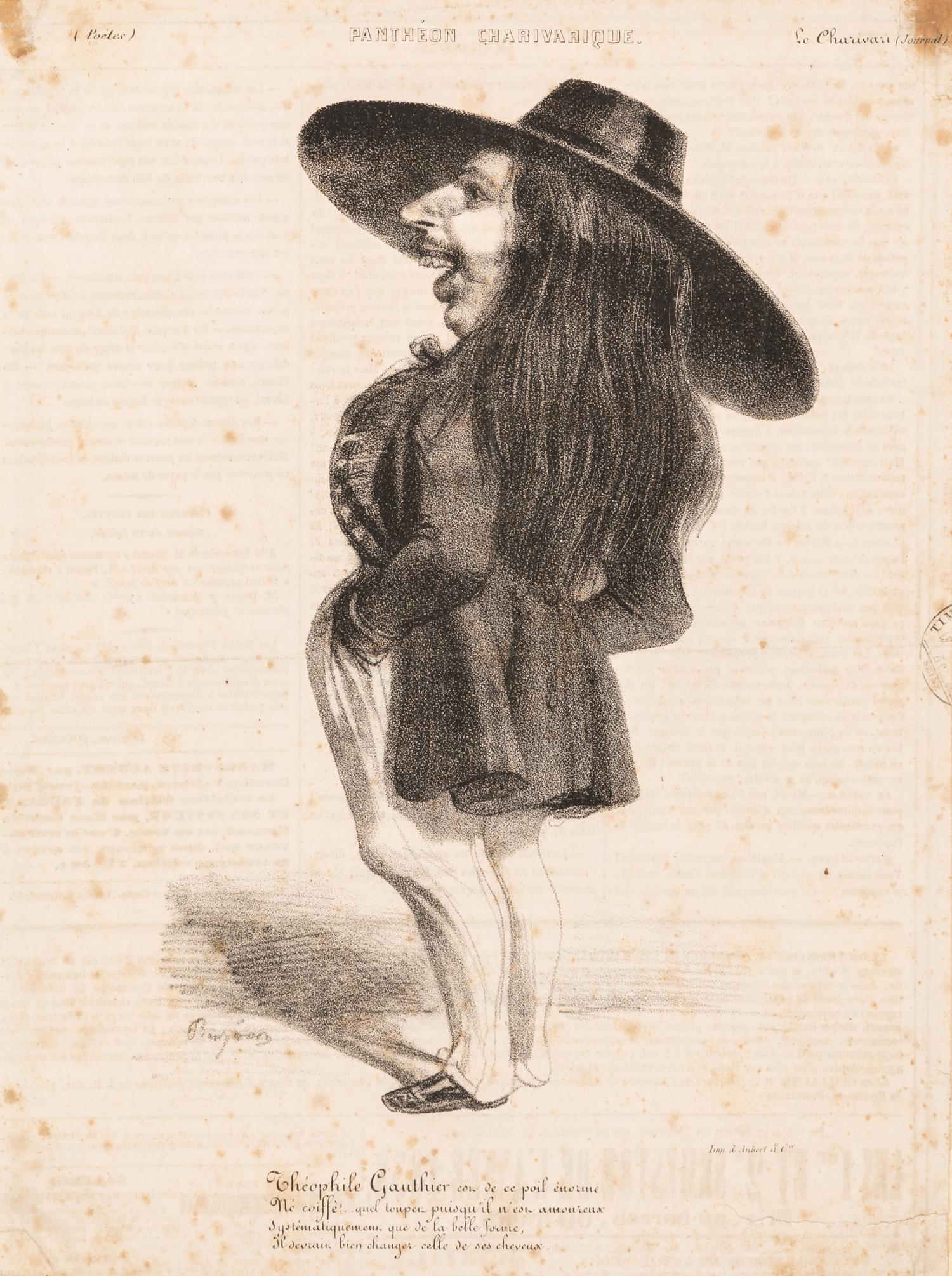 Benjamin Roubaud, (French, 1811-1847), A group of five works: Gavarni, Alphonse Kari, Bérat, Théophile Gautier, and Nodier