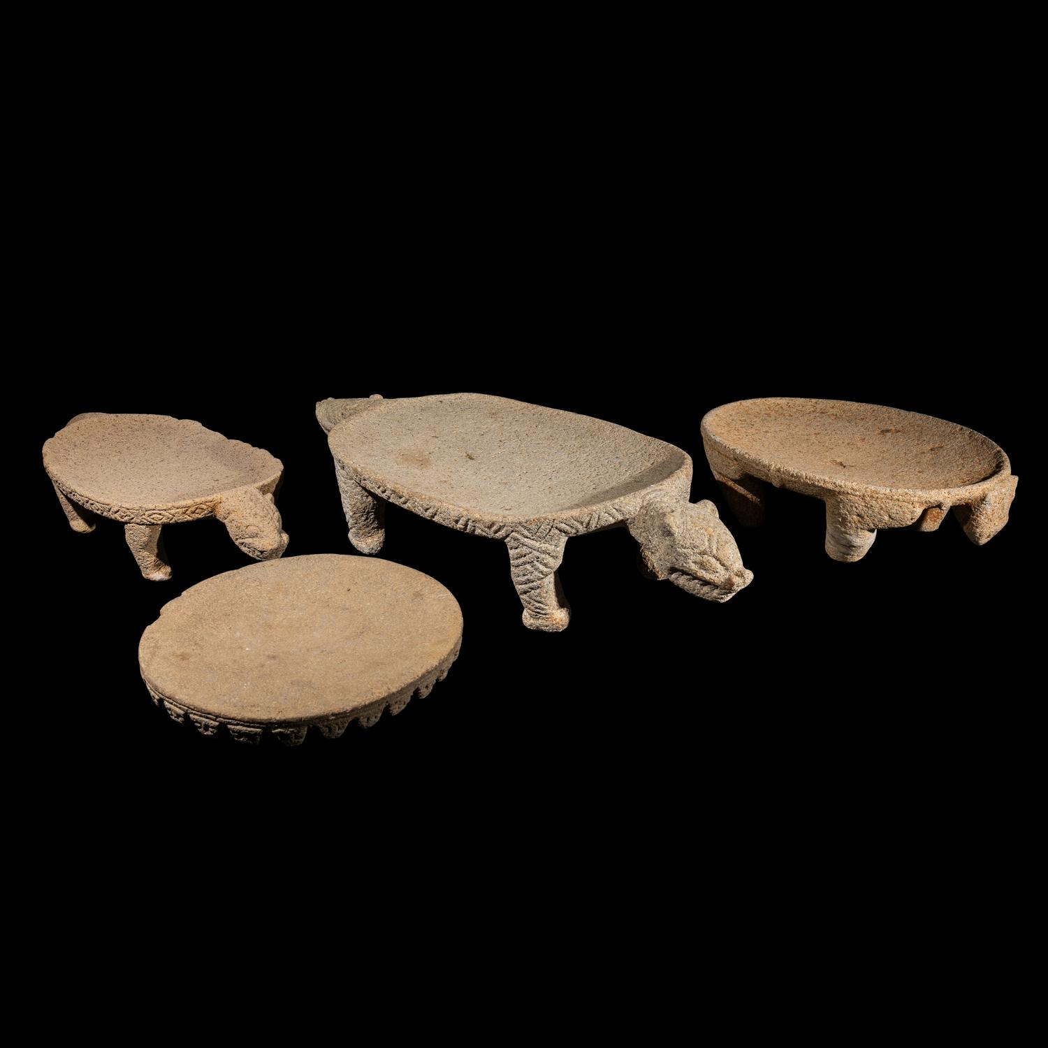 Four Costa Rican Greystone Metates