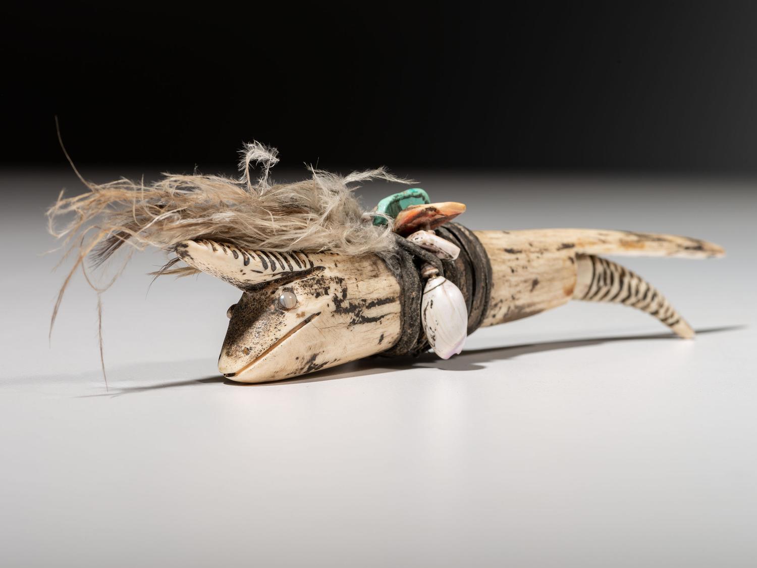 Carved Antler Fetish, Mountain Lion