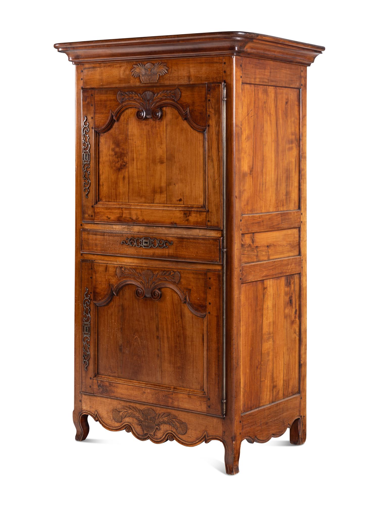 A Louis XV Walnut Two-Part Cabinet