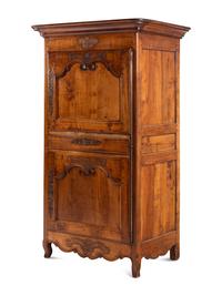 A Louis XV Walnut Two-Part Cabinet