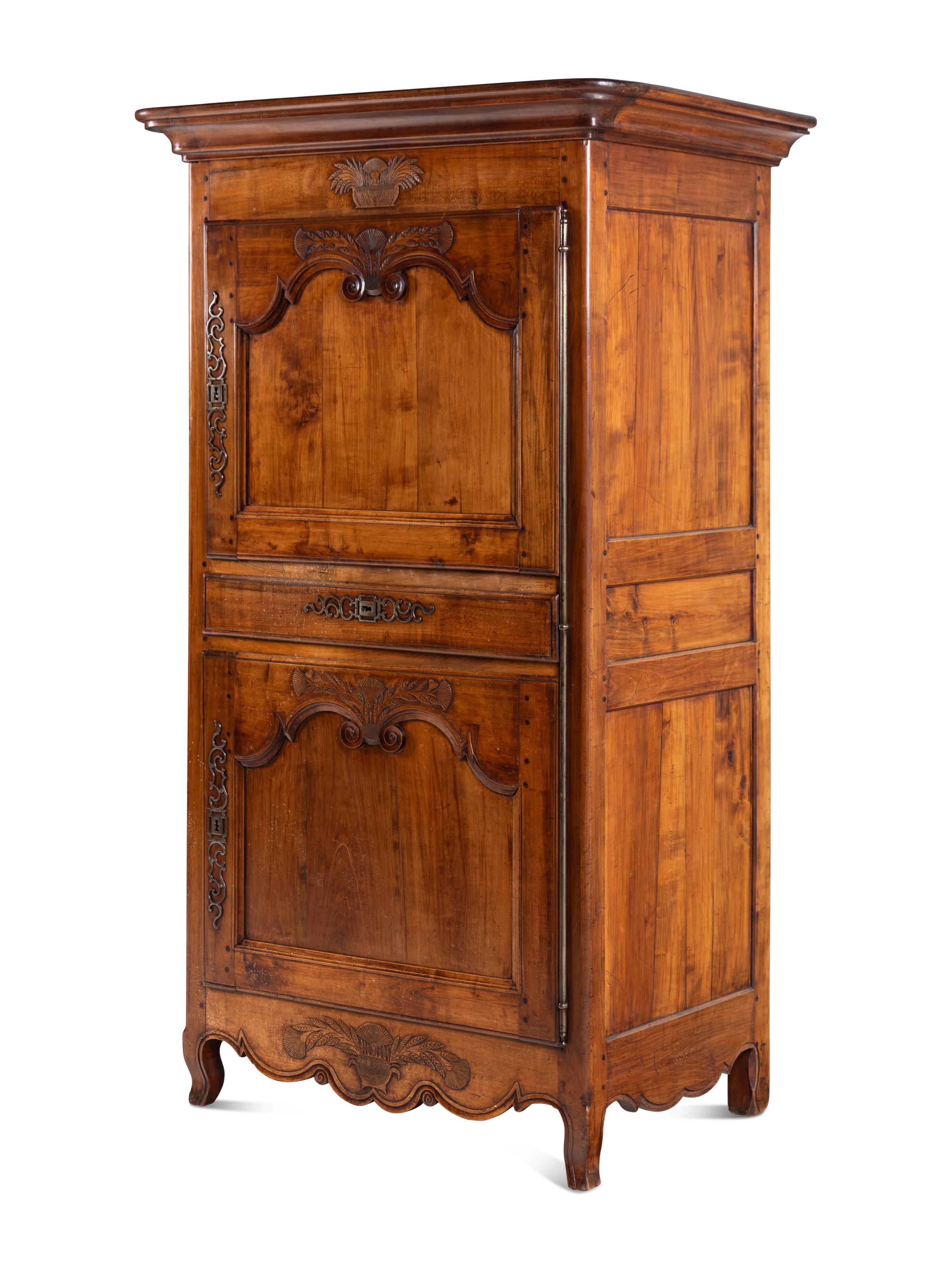 A Louis XV Walnut Two-Part Cabinet