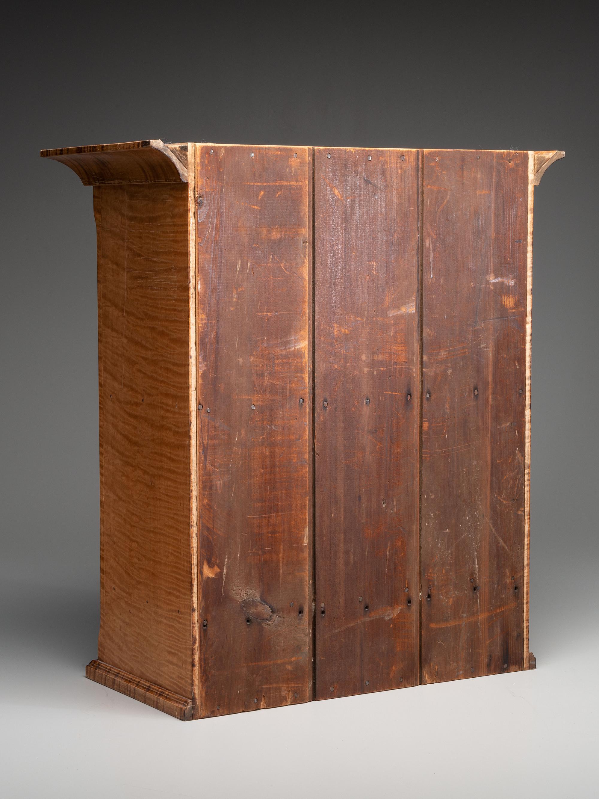 A Federal Tiger Maple Wall Cupboard