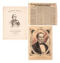[WEBSTER, Daniel (1782-1852)]. A group of pamphlets and other ephemera, including gilt cast iron profile bust wall plaque.