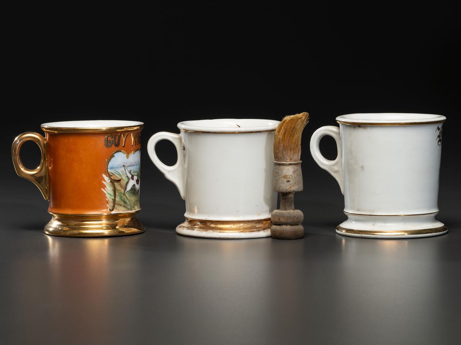 Three Hunter's Porcelain Occupational Shaving Mugs