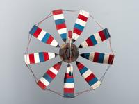 A Patriotic Red, White and Blue Painted Sheet Metal Whirligig