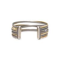 DAVID YURMAN, STERLING SILVER AND YELLOW GOLD 'CROSSOVER' CUFF BRACELET
