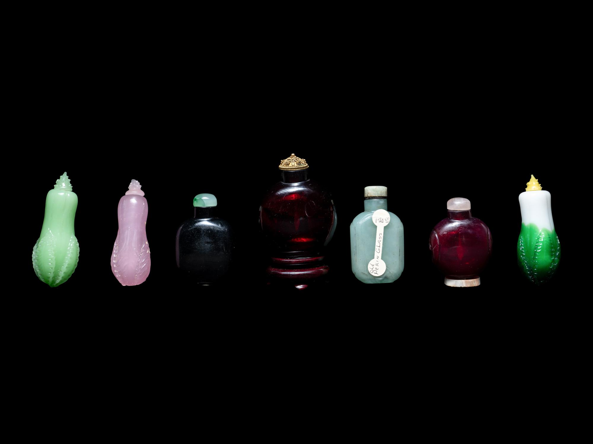 Seven Chinese Glass Snuff Bottles