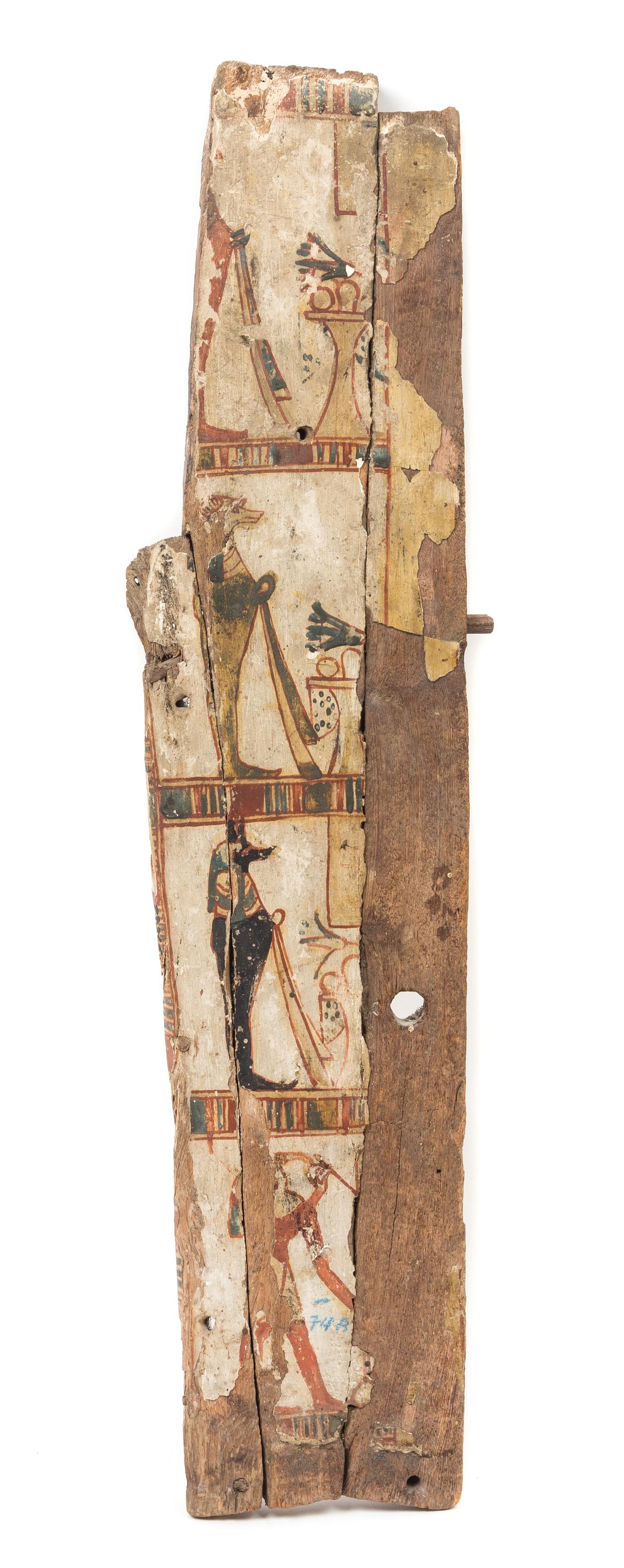 An Egyptian Painted Wood Fragment Height 23 1/2 x width 5 1/2 inches. — LIKELY NEW KINGDOM, CIRCA 15701075 B.C.E.
