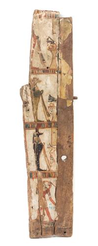 An Egyptian Painted Wood Fragment Height 23 1/2 x width 5 1/2 inches. — LIKELY NEW KINGDOM, CIRCA 15701075 B.C.E.