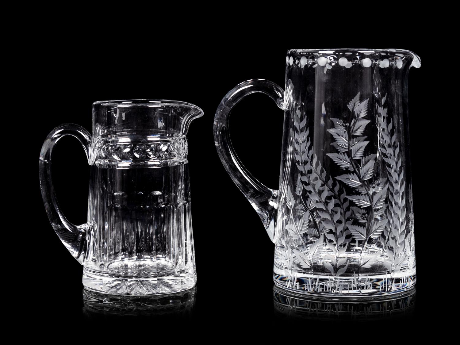 Two William Yeoward Glass Pitchers