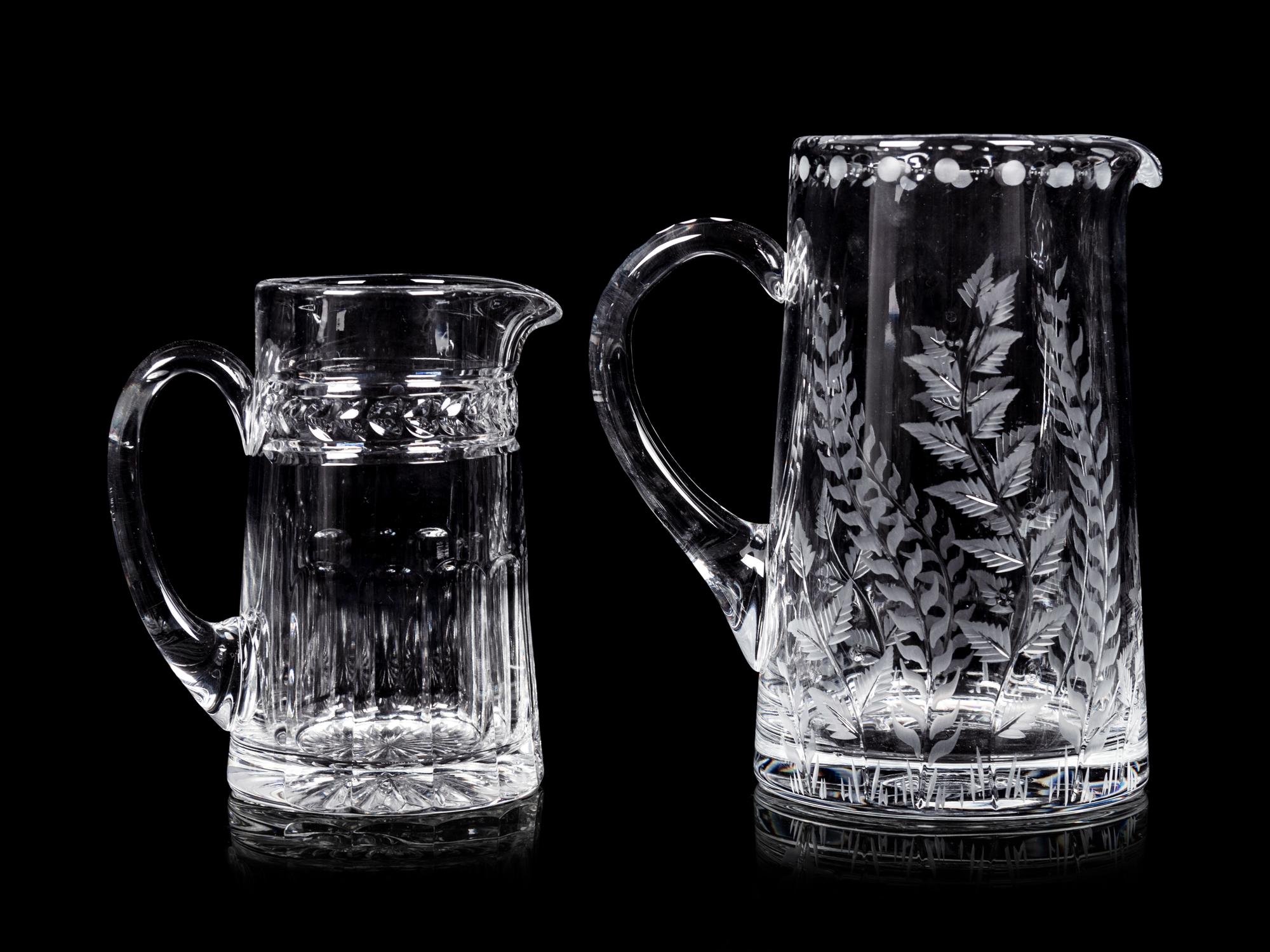 Two William Yeoward Glass Pitchers