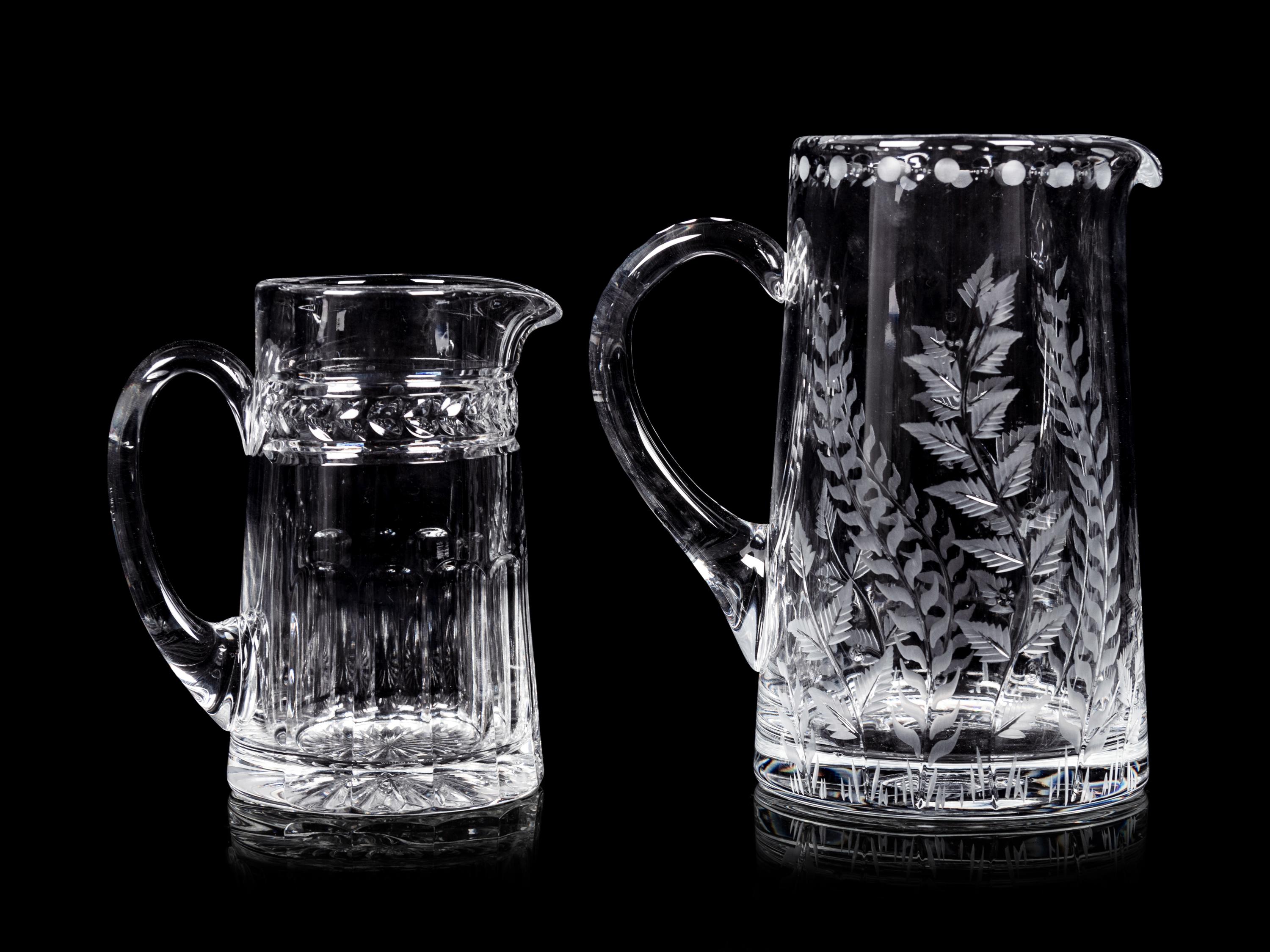 Two William Yeoward Glass Pitchers