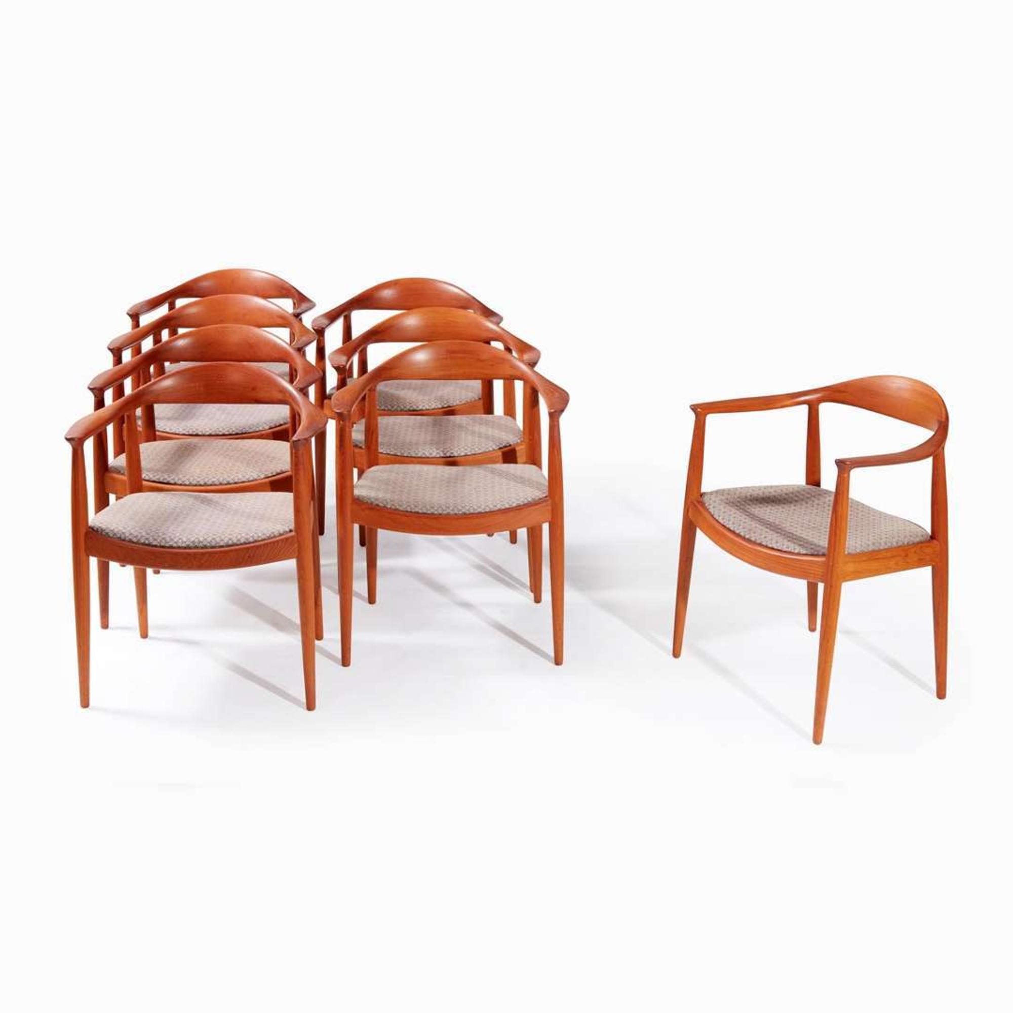 Hans Wegner "The Chair", Set of Eight, Johannes Hansen for Knoll International, Denmark, designed 1949, the present lot circa 1960s