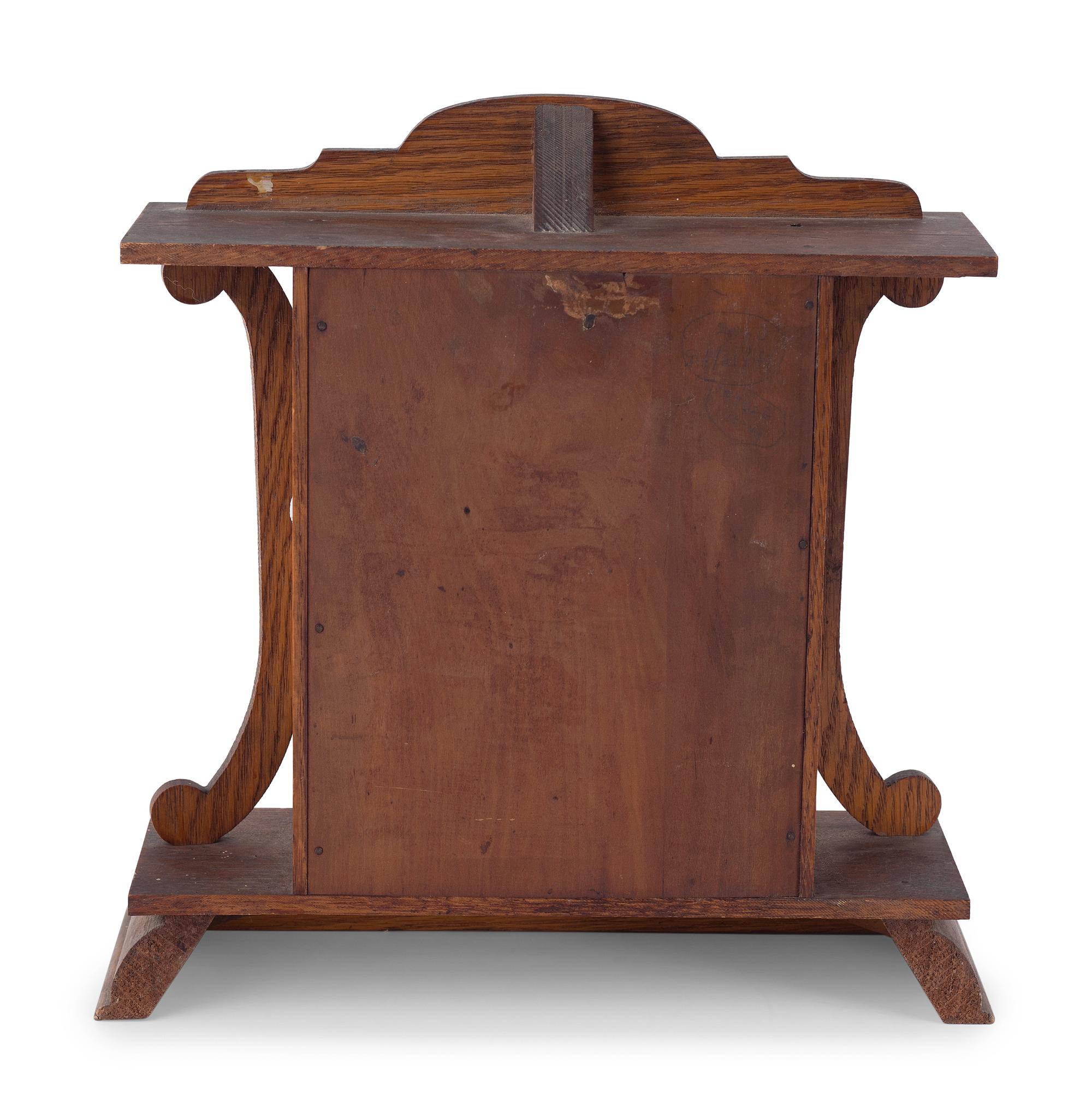 A Central Scientific Co. Scale, an Ingraham Eight-Day Movement Mantle Clock and Framed Salesmen Samples of Blue Grass Axes