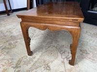 A Chinese Ming dynasty style carved hardwood low table 明式硬木矮方桌