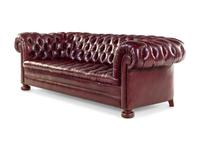 A Tufted Faux Leather Upholstered Chesterfield Sofa