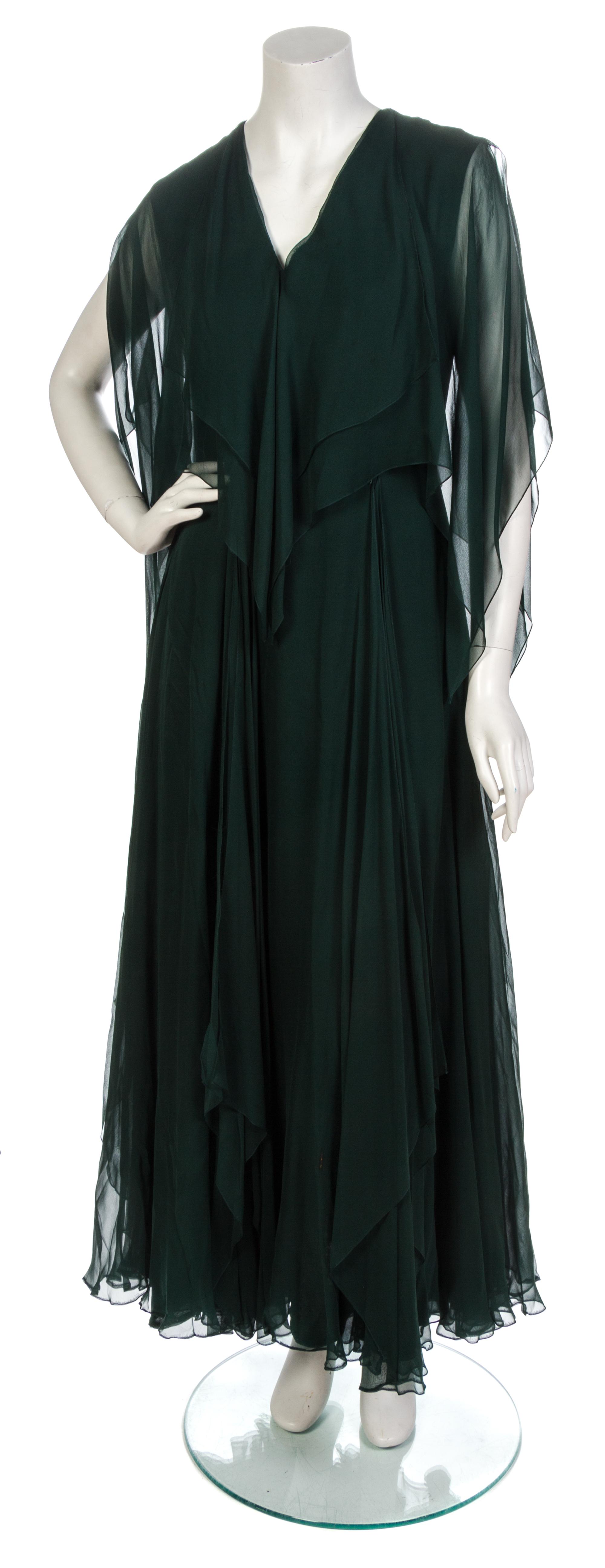 A Green Chiffon Evening Dress,