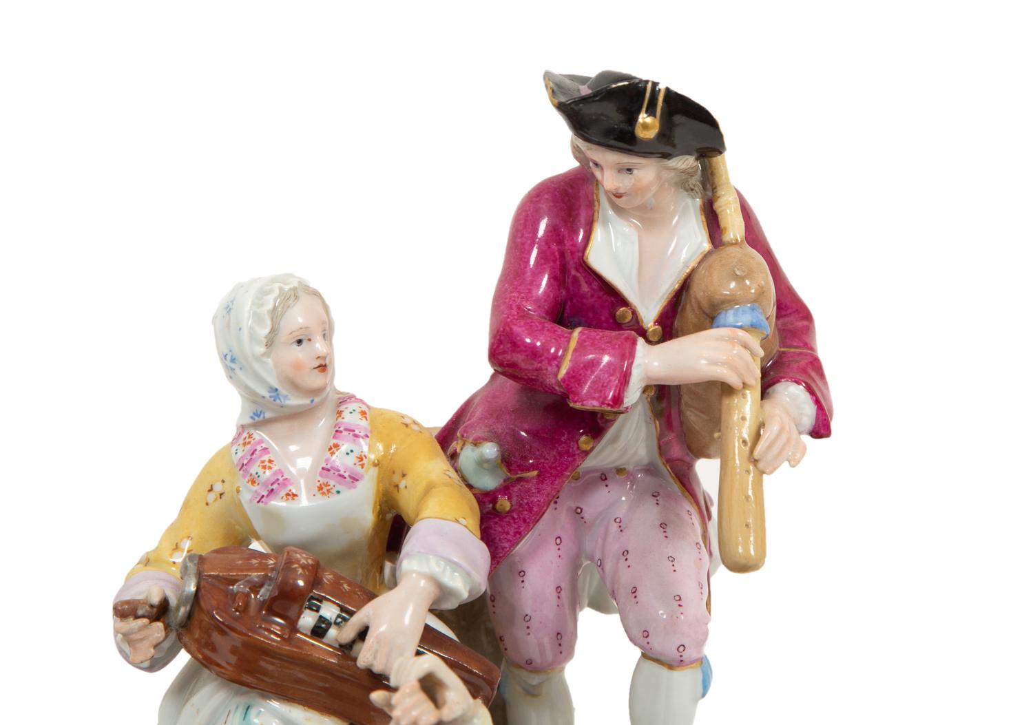 Two Meissen Porcelain Figural Revelry Groups