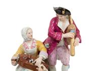 Two Meissen Porcelain Figural Revelry Groups