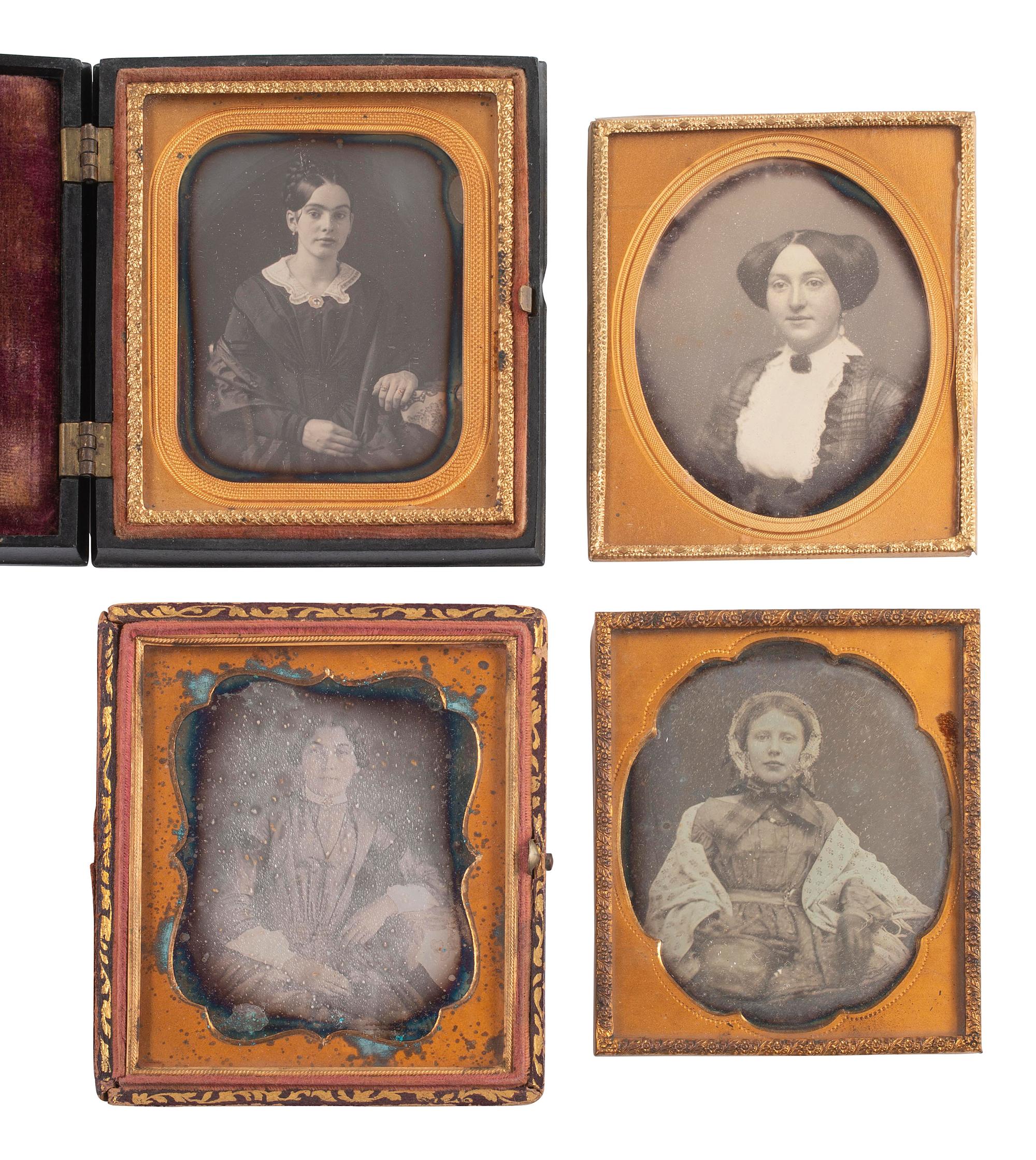 [EARLY PHOTOGRAPHY]. 33 sixth plate daguerreotypes of attractive women of varying ages.