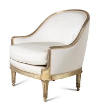 A Pair of Ebanista Marchese Lounge Chairs and a Similarly-Upholstered Ottoman