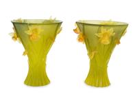 A Pair of Daum Pâte-de-Verre Vases