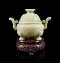 A Celadon Jade Incense Burner
