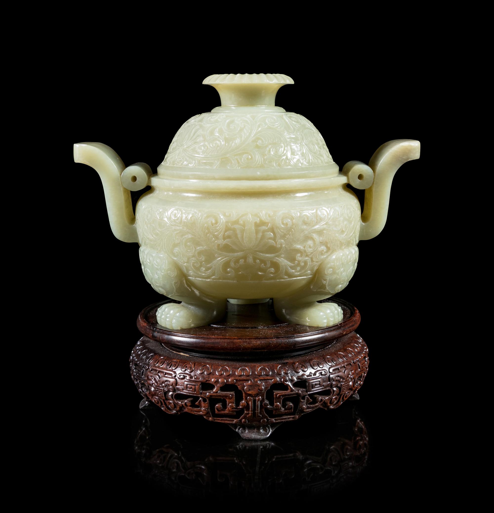 A Celadon Jade Incense Burner