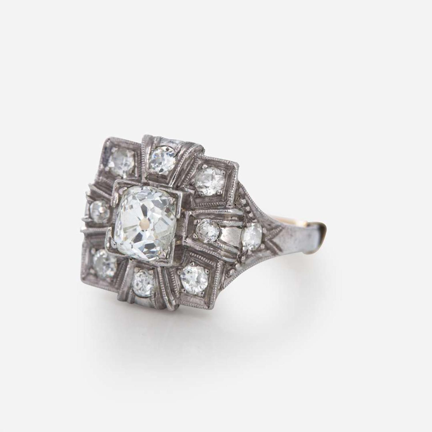A Ladies Platinum and Diamond Ring