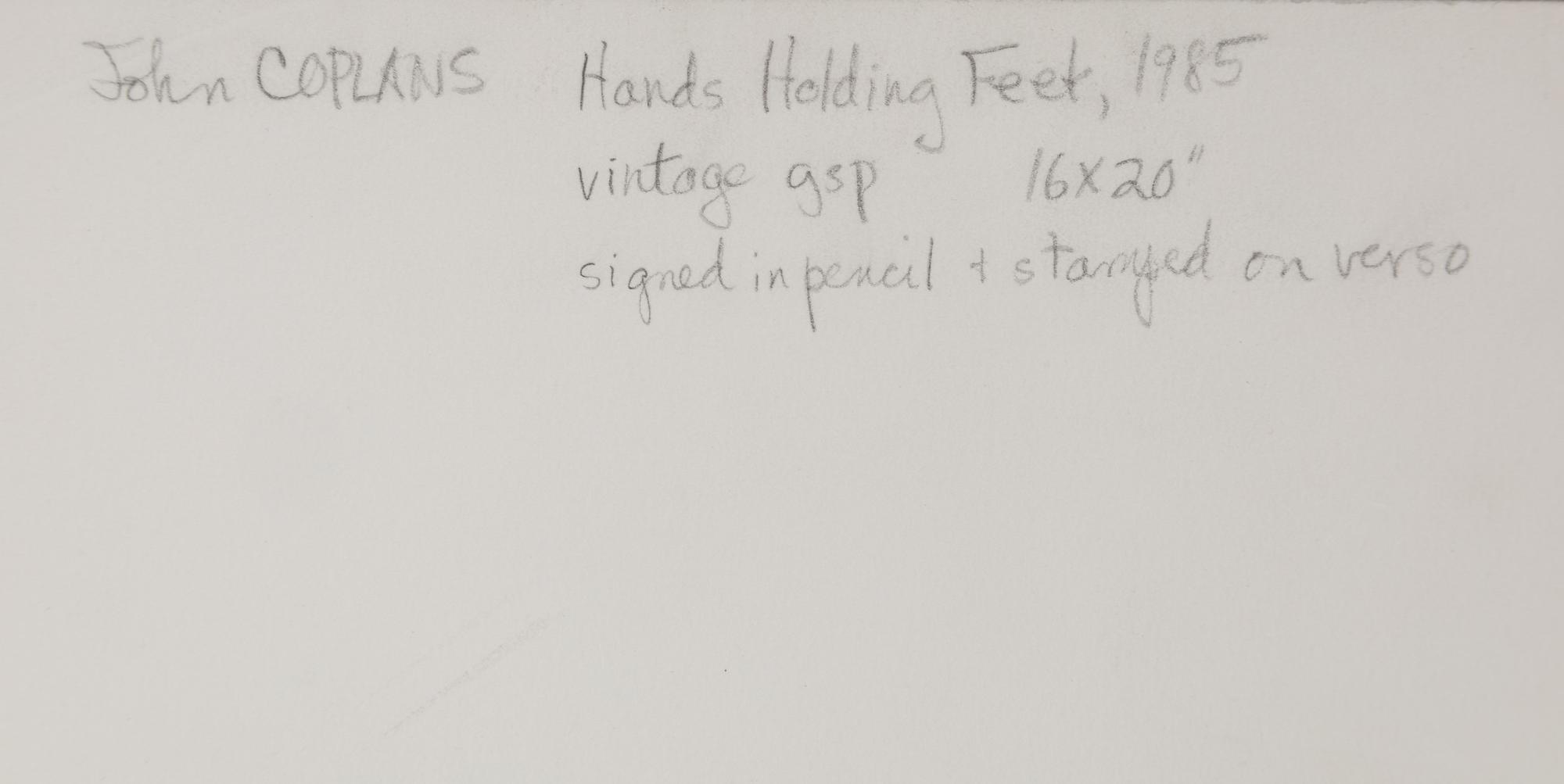 John Coplans (1920-2003) Hands Holding Feet, 1985