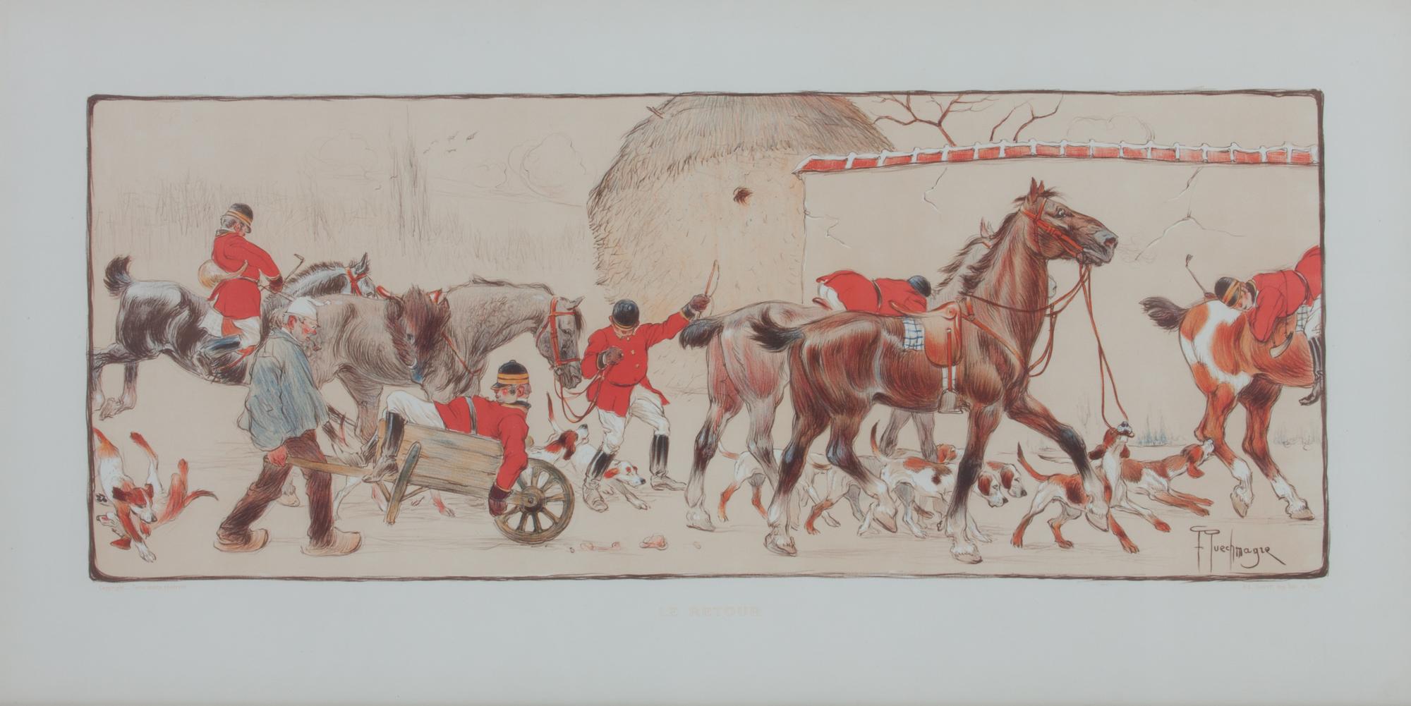 A French Advertising Poster, FLUECHMAGRE, Le Retour, 1903, Editor Sagot, Paris.
