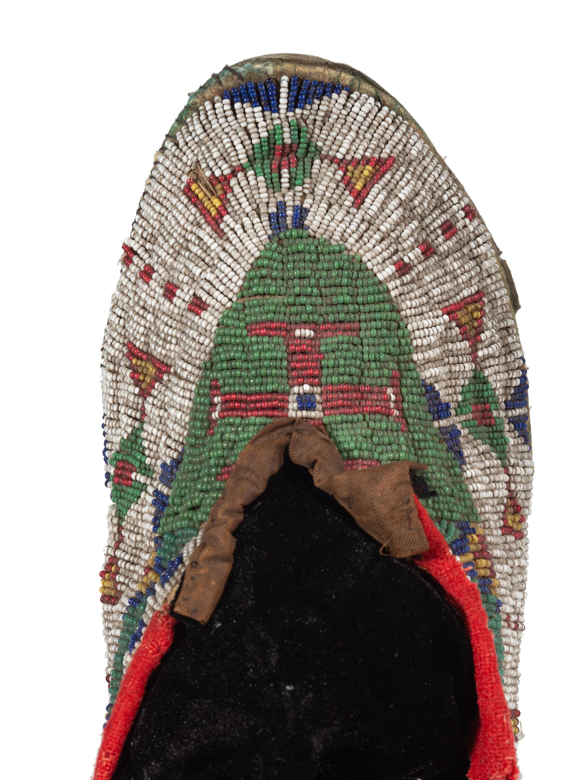 Sioux Beaded Hide Moccasins