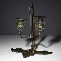 Fleur de Lis two-light candelabra with snuffer
