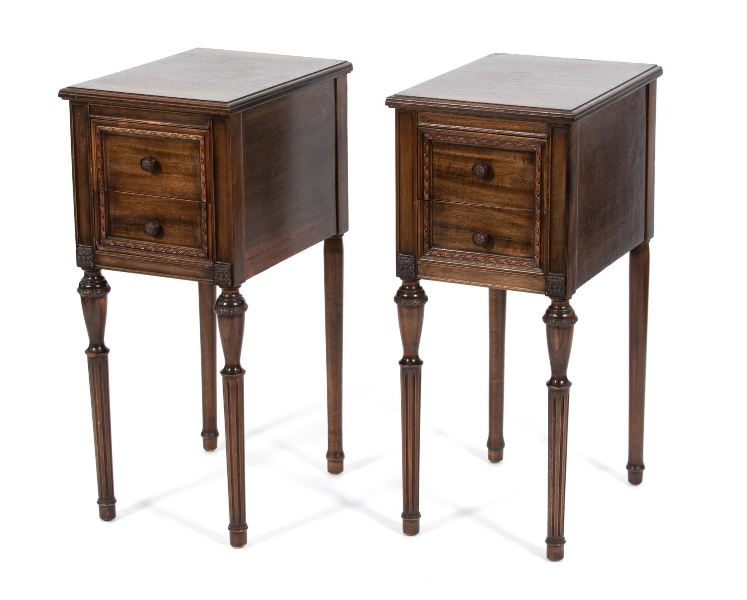 A Pair of Victorian Style Mahogany Lamp Tables — 20TH CENTURY